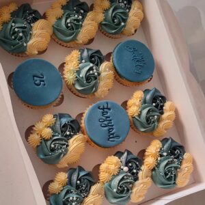 Teal & Gold Personalized Cupcake Set